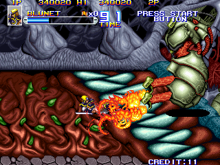Shadow Force (Arcade) screenshot: Dr Wong again in a protective shell