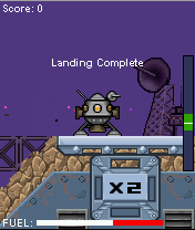 Jupiter Lander (J2ME) screenshot: Well, that went well.