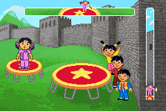 Dora the Explorer: Dora's World Adventure (Game Boy Advance) screenshot: Trampoline minigame