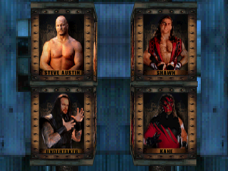 WWF War Zone (PlayStation) screenshot: Tag team character selection