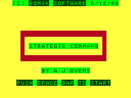 Strategic Command (Dragon 32/64) screenshot: Title screen