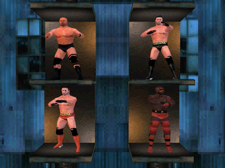 WWF War Zone (PlayStation) screenshot: Tag team models