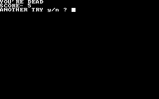 Voyager I: Sabotage of the Robot Ship (DOS) screenshot: Fortunately, it's possible to respawn at a random location