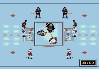 NHL All-Star Hockey '95 (Genesis) screenshot: Faceoff