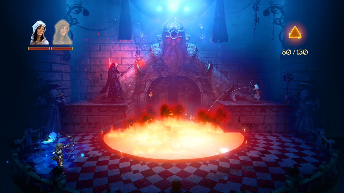 Trine 3: The Artifacts of Power (Windows) screenshot: Fighting a magician who summons monsters