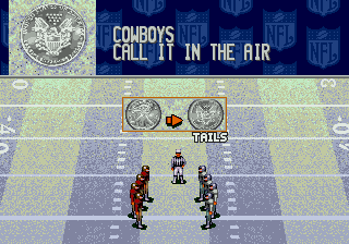 NFL Quarterback Club (Genesis) screenshot: Coin Toss