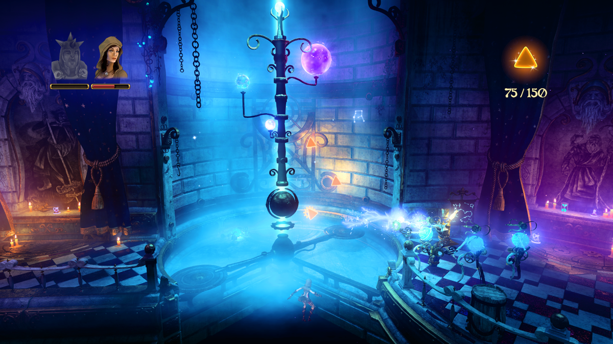 Trine 3: The Artifacts of Power (Windows) screenshot: A rotating mechanism generating electricity