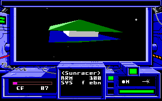 Space Rogue (Amiga) screenshot: Approaching a space station