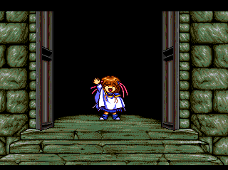 Madō Monogatari I (TurboGrafx CD) screenshot: "See you all in hell!" - cries Arle, who was left alone and helpless to fight the evil monsters in the tower