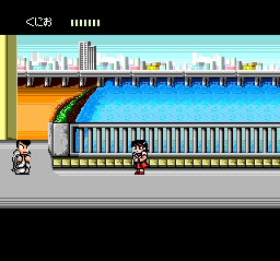 River City Ransom (TurboGrafx CD) screenshot: Don't mind the chain, baby... It's not what you think...