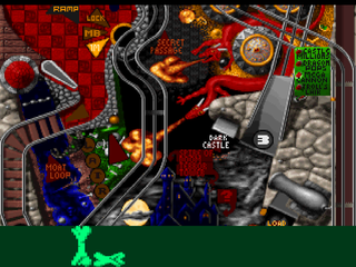 Extreme Pinball (PlayStation) screenshot: Medieval Knights - Lair hole