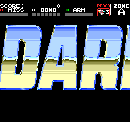 Darius (TurboGrafx CD) screenshot: The title screen is too big...