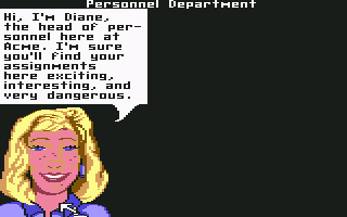 Where in Time Is Carmen Sandiego? (Commodore 64) screenshot: Hello, Dianne