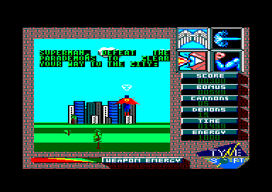 Superman: The Man of Steel (Amstrad CPC) screenshot: First mission
