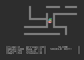 Dunjonquest: The Datestones of Ryn (Atari 8-bit) screenshot: And slime