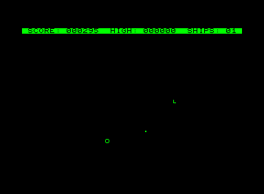 Mission 2001 (Commodore PET/CBM) screenshot: Almost done with level 1