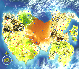 Lunatic Dawn FX (PC-FX) screenshot: Huge world map
