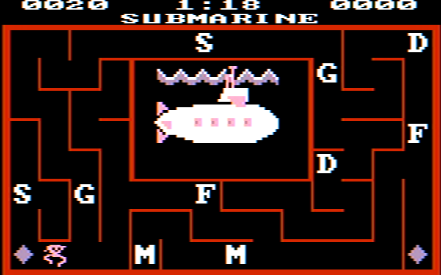Alphabet Zoo (PC Booter) screenshot: Grab the mystery word's first letter for points (CGA, composite)