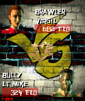 One (N-Gage) screenshot: Fighters portraits and the their rank.