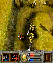 The Roots: Gates of Chaos (N-Gage) screenshot: Shooting bad guys that are above me.