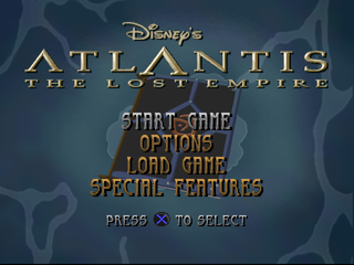 Disney's Atlantis: The Lost Empire (PlayStation) screenshot: Main menu