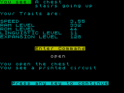 Byte (ZX Spectrum) screenshot: Opening a chest
