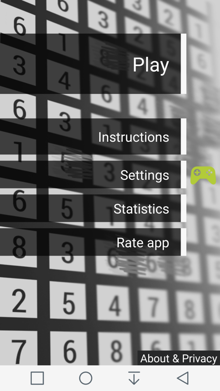 Numbers Game: Numberama (Android) screenshot: Main menu