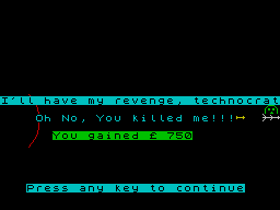 Byte (ZX Spectrum) screenshot: Killing the enemy