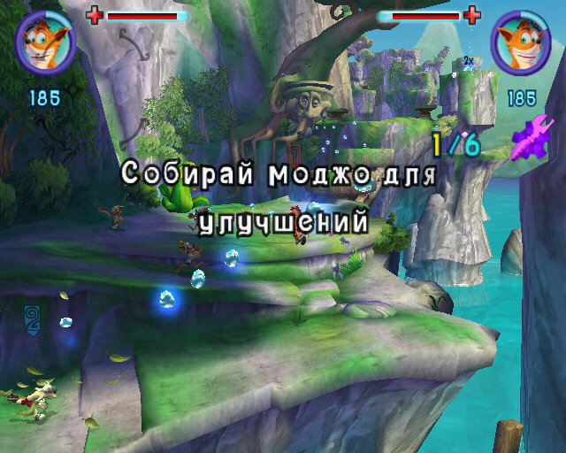 Crash: Mind over Mutant (PlayStation 2) screenshot: Not far from the starting area. 2-player co-op