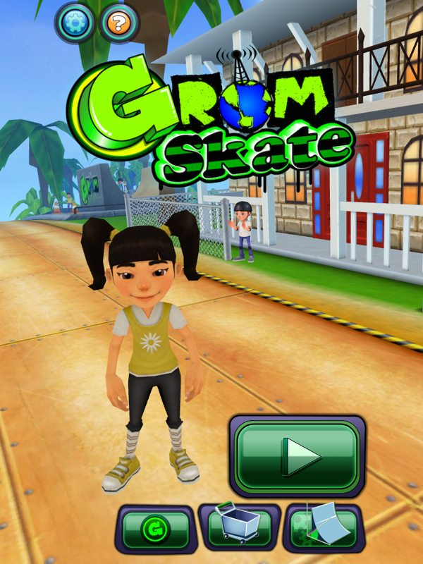 Grom Skate (iPad) screenshot: Title and main menu