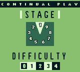 Zoop (Game Boy) screenshot: Select your stage and difficulty