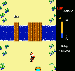 MotoRace USA (NES) screenshot: Bridge