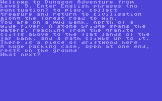 Dungeon Adventure (Commodore 64) screenshot: Starting location