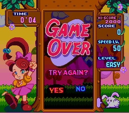 Panel de Pon (SNES) screenshot: Game Over Screen