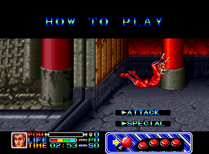 Ninja Combat (Neo Geo) screenshot: The game gives you a quick control primer when you start the game.