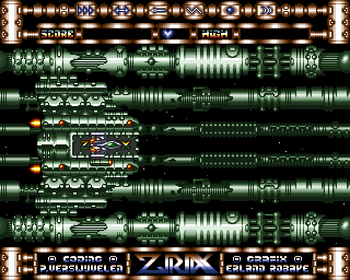 Ziriax (Amiga) screenshot: My fighter is deployed from the Mother Ship.
