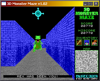 3D Monster Maze (Windows) screenshot: There he is! Let's run, shall we.