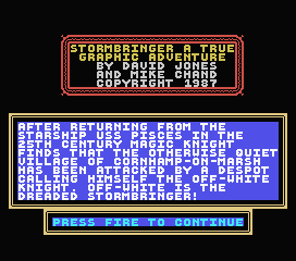 Stormbringer (MSX) screenshot: Instructions