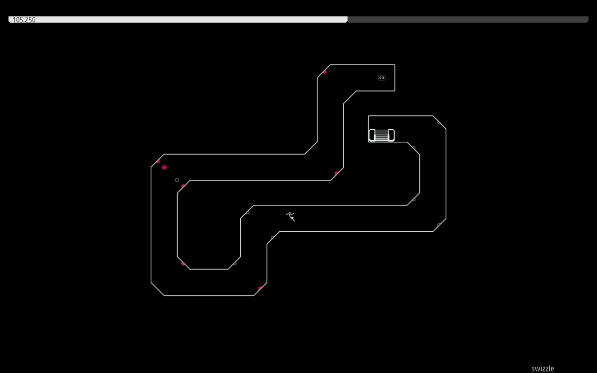 N++ (Windows) screenshot: Playing a level with the retro colour palette.