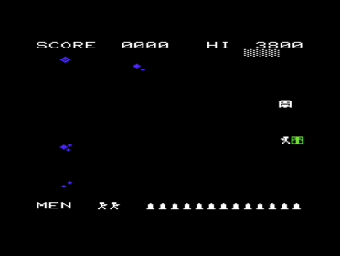 Cops n' Robbers (VIC-20) screenshot: The mine is dark and there are ghosts.