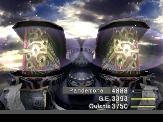 Final Fantasy VIII (PlayStation) screenshot: Summoning the GF Alexander. He looks impressive, to say the least!
