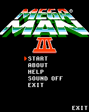 Mega Man 3 (J2ME) screenshot: Main menu