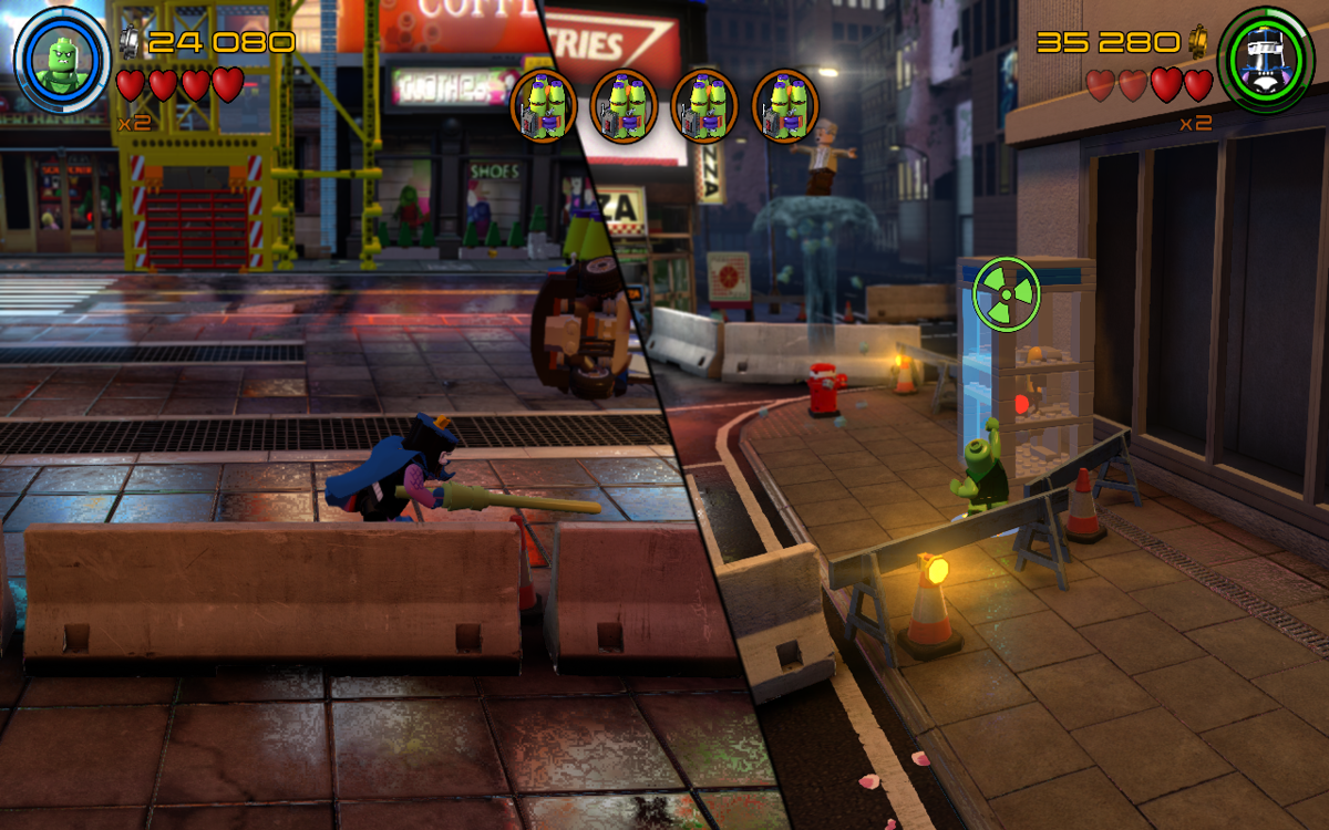 LEGO Marvel Avengers: The Masters of Evil Pack (Windows) screenshot: Searching for the bombs (co-op)