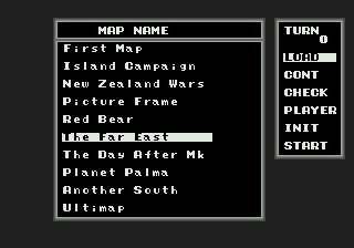 Super Daisenryaku (Genesis) screenshot: Map menu