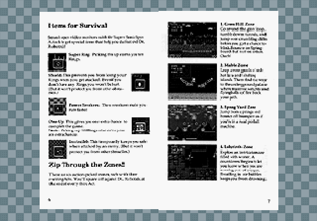 Sonic Jam (SEGA Saturn) screenshot: Sonic The Hedgehog English Manual