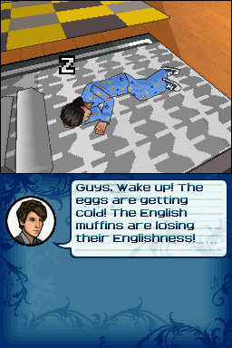 Jonas (Nintendo DS) screenshot: Wake up sleepyhead!!! We've got work to do!
