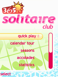 365 Solitaire Club (J2ME) screenshot: Main menu