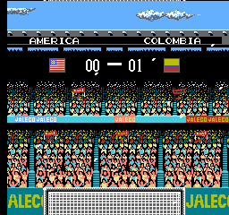 Goal! Two (NES) screenshot: Halftime