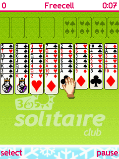 365 Solitaire Club (J2ME) screenshot: Freecell