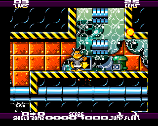 Donk! The Samurai Duck (Amiga CD32) screenshot: Activating a respawn point.